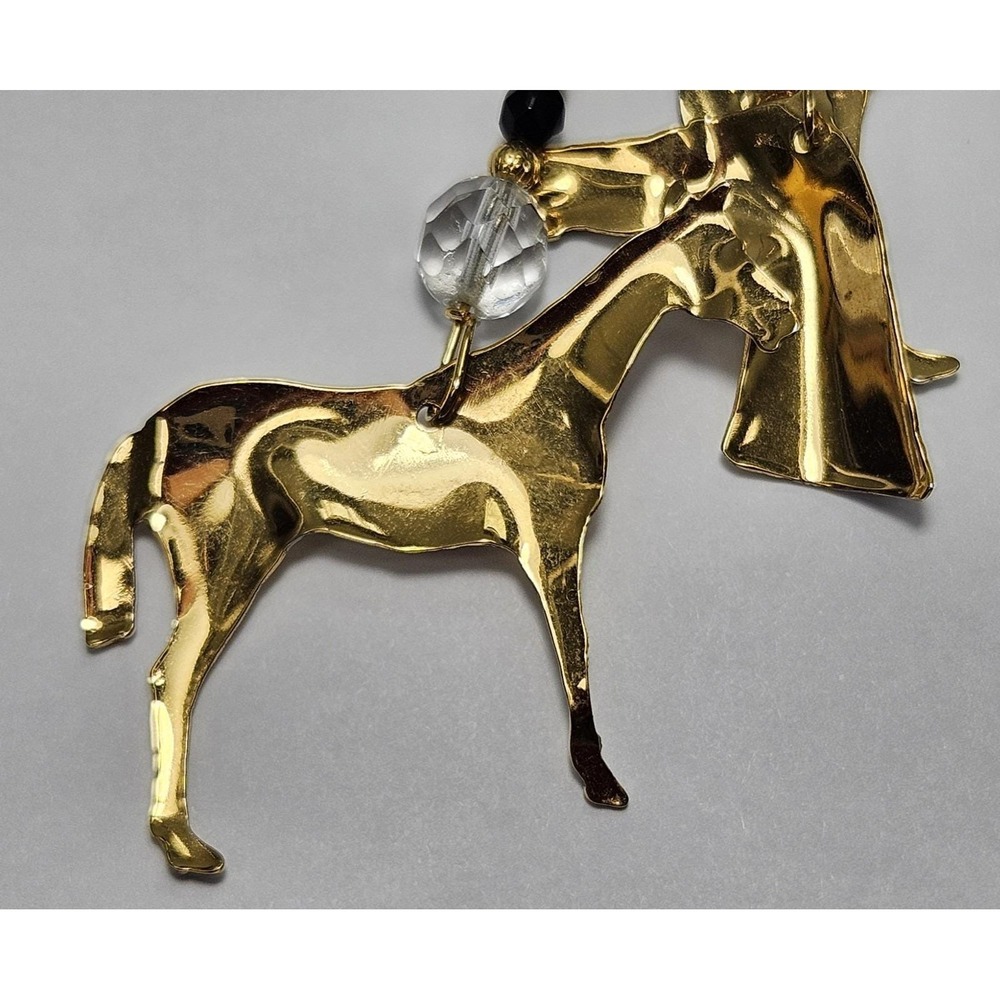 Vtg 1989 Lunch at the Ritz "Thoroughbred" Horse Earrings Multi-Tiered Dangle - Picture 12 of 16